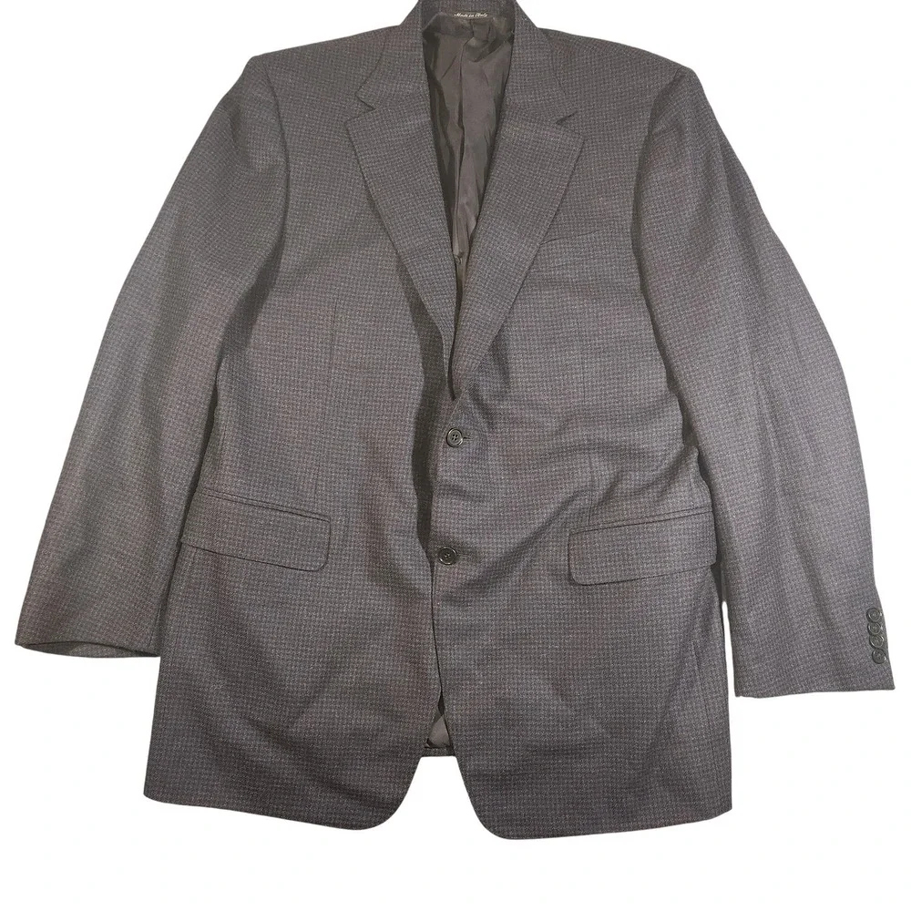 Canali Blazer Sport Coat Mens 54 EU 44 US 2 Button‎ Navy Blue Wool Made in Italy